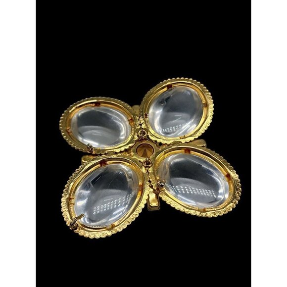 Rare Schreiner Brooch Unsigned Book Piece High Dome Lucite Cross Pendant - Picture 14 of 16